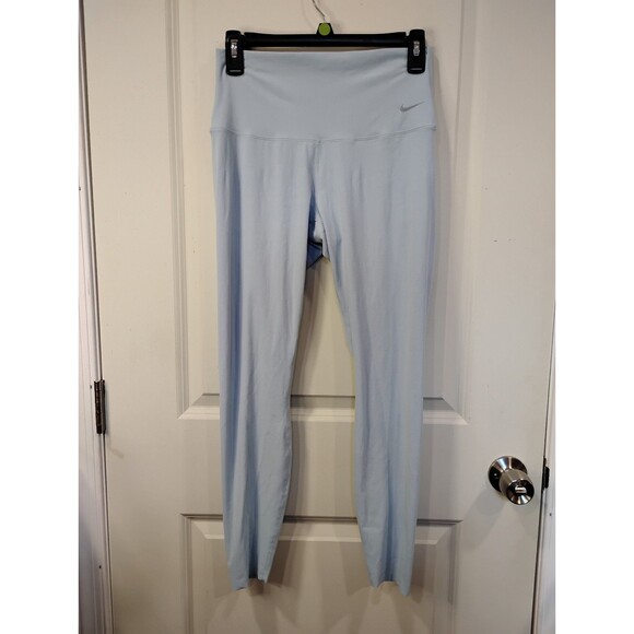 Women's Nike Zenvy Gentle Support High Rise 7/8 Leggings Light Blue Medium - Picture 4 of 7